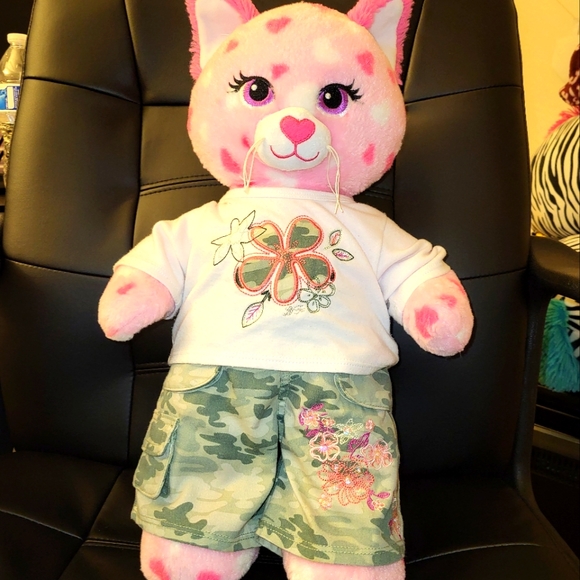 Build a Bear loveable pink hearts kitty - Picture 4 of 6
